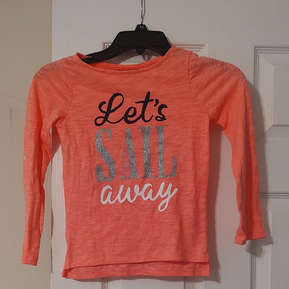 Orange Kids Long Sleeve Shirt - Let's Sail Away